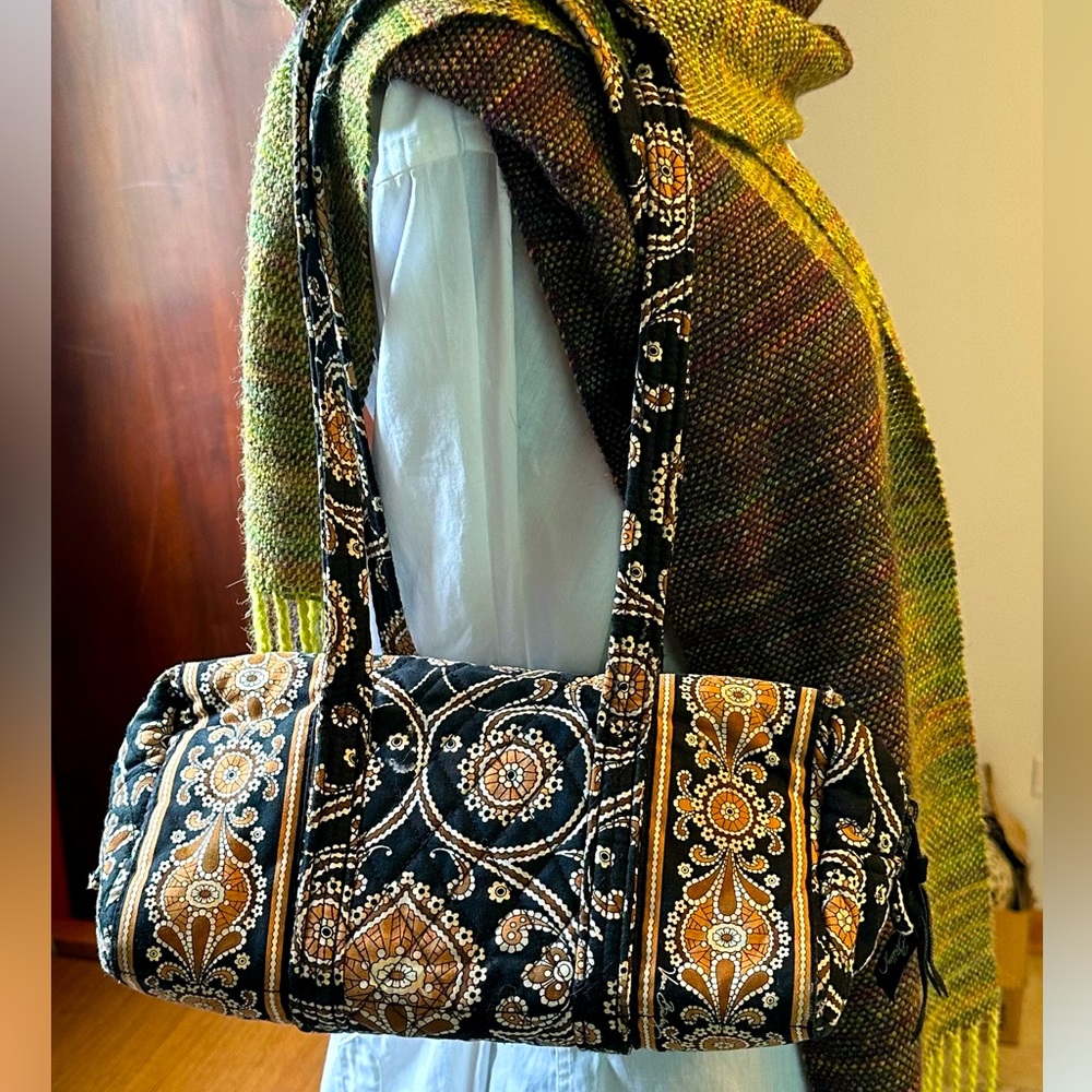 Vera Bradley Duffel Bag Browns In Tribal Floral Pattern Excellent Condition